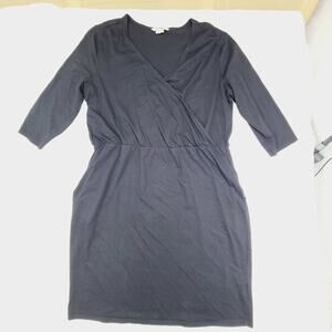 Boden Cressida Jersey Dress Wrap Top Elastic Waist 3/4 Sleeve Black Women's 14L